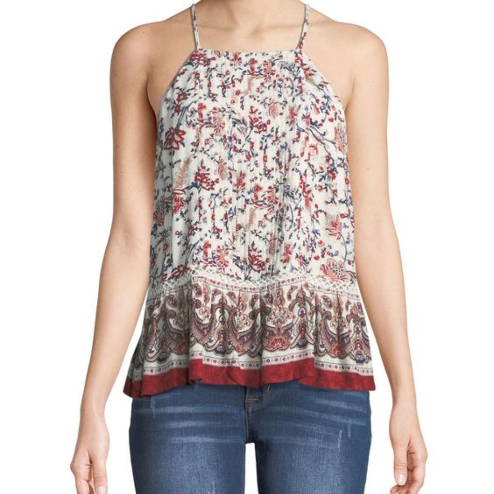 Anthropologie Moon River Boho High neck tank
